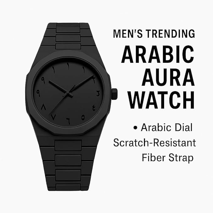 Mat Black Arabic Aura Watch